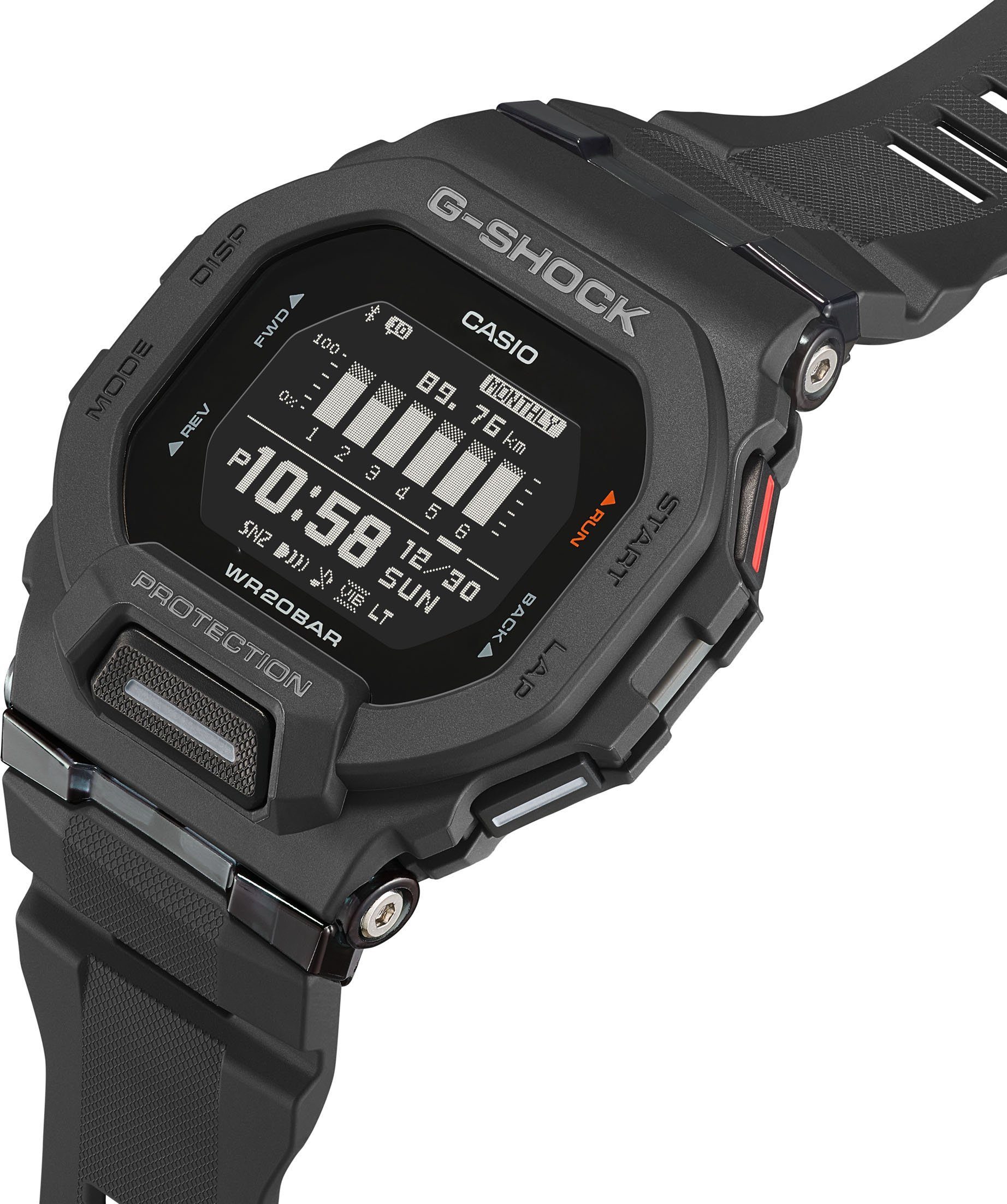CASIO G-SHOCK GBD-200-1ER Smartwatch, Armbanduhr, Herren,Bluetooth,Schrittzähler,bis 20bar wasserd.,digital