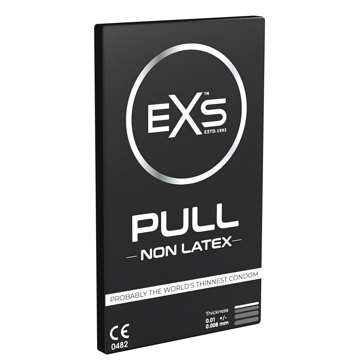 EXS Kondome Pull Packung mit, 3 St., Kondome mit Abziehstreifen für sicheres Abrollen, latexfreie, absolut geruchlose Kondome