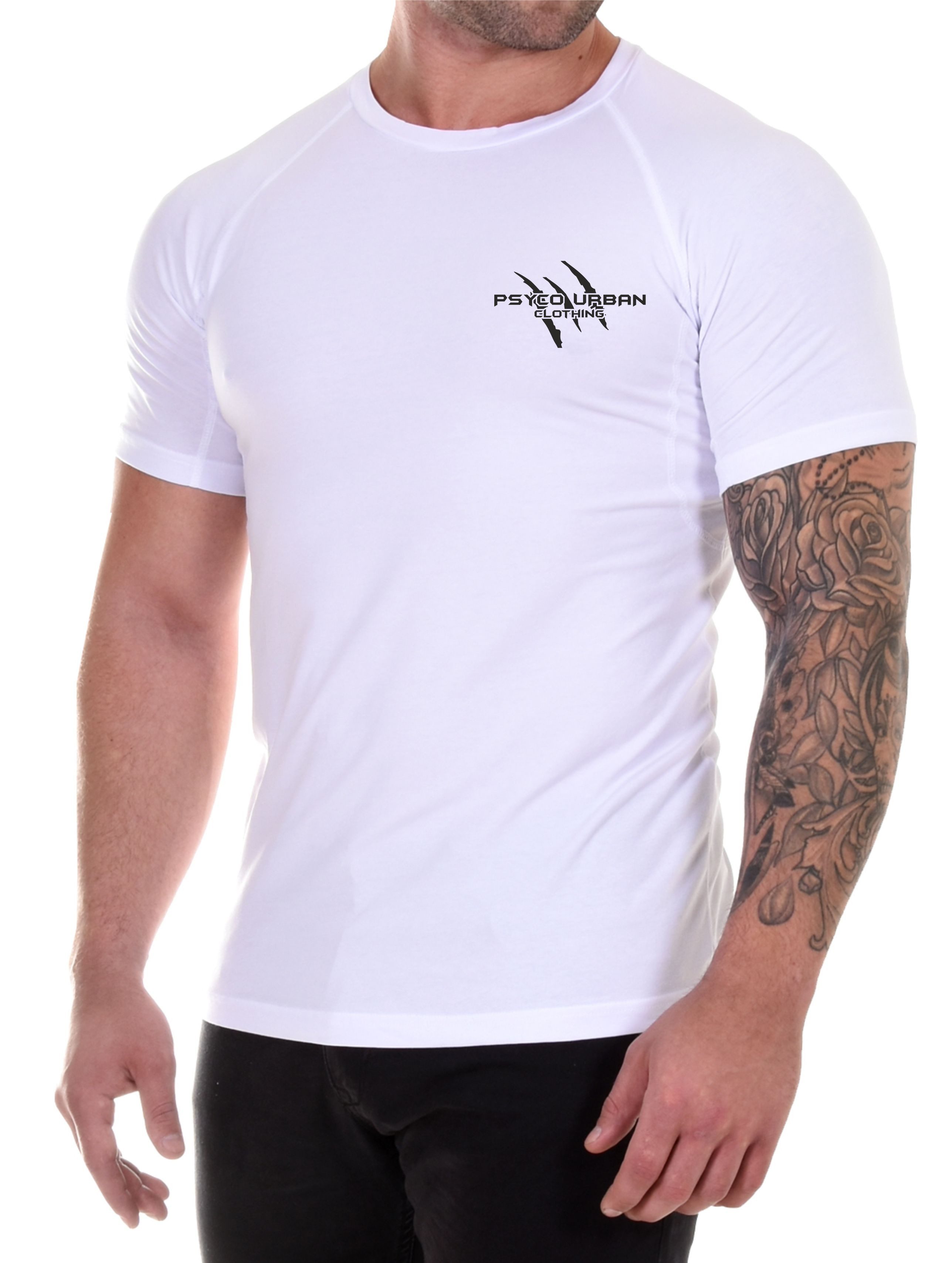 Psycho Urban Print-Shirt (Set) Basic Fitness T-Shirt im Doppelpack