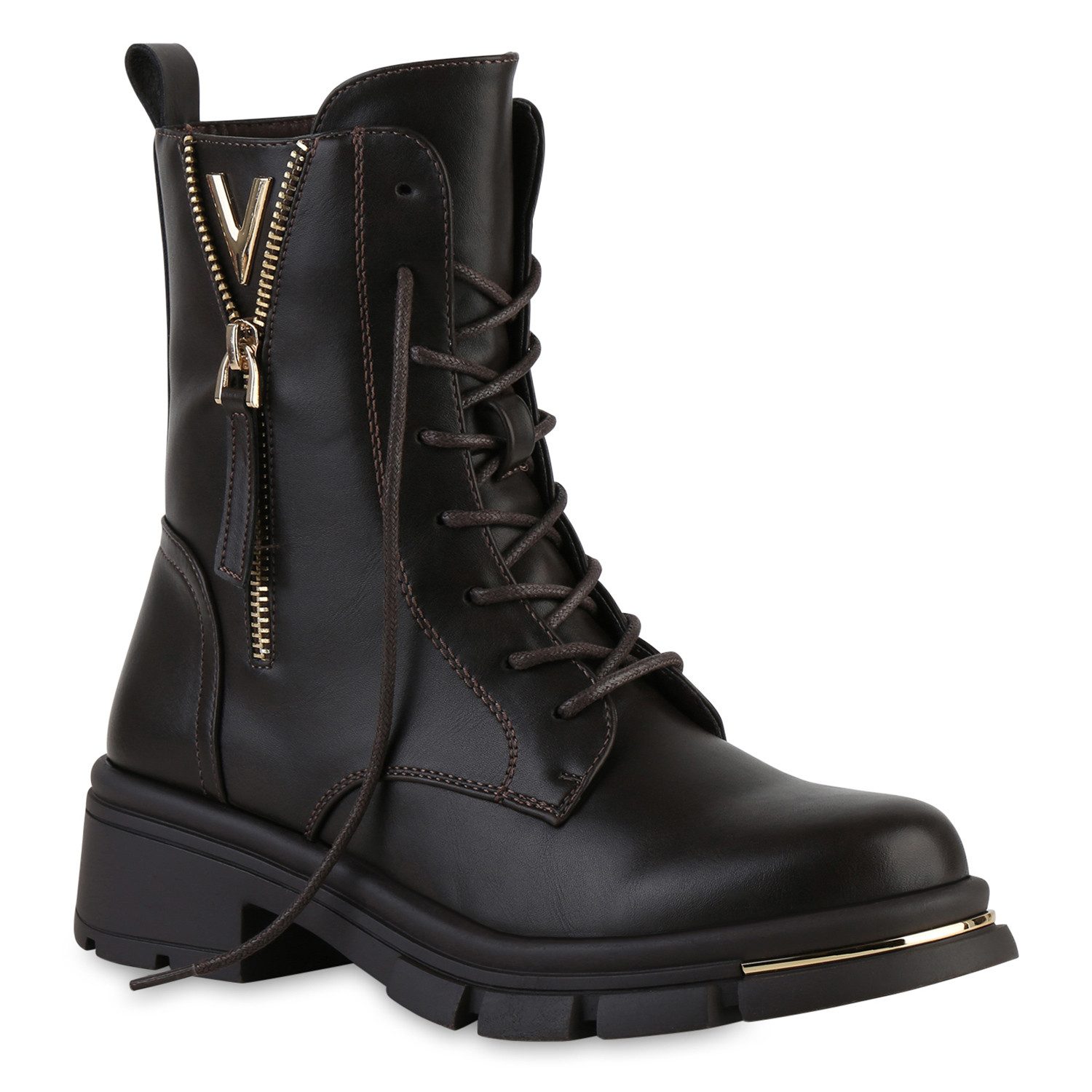 VAN HILL 841392 Schnürstiefelette Damen Leicht Gefüttert Schnürstiefeletten günstig online kaufen