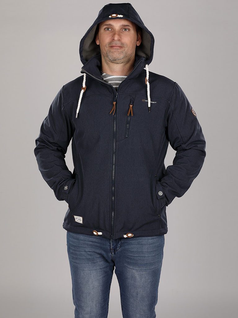 Dry Fashion Softshelljacke Heiligenhafen Herren Outdoor Jacke Heiligenhafen - Fleece-Futter Abnehmbare Kapuze