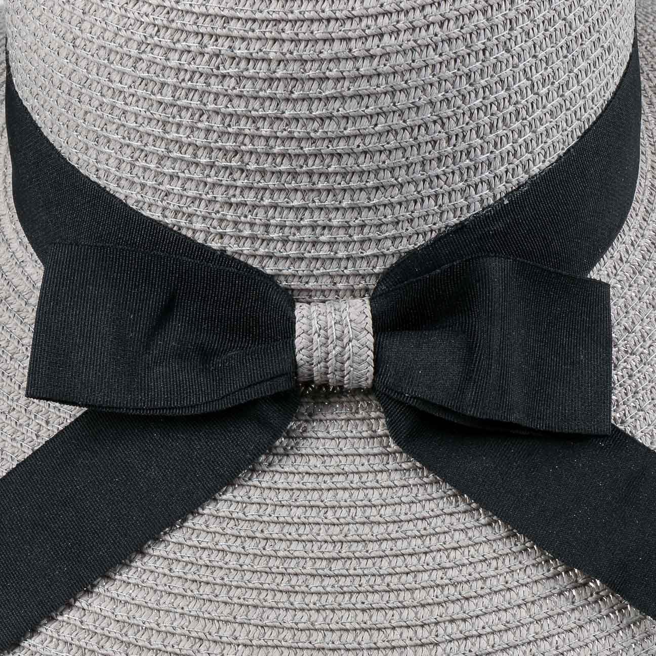 Lipodo Sonnenhut (1-St) mit grau Ripsband Damenhut