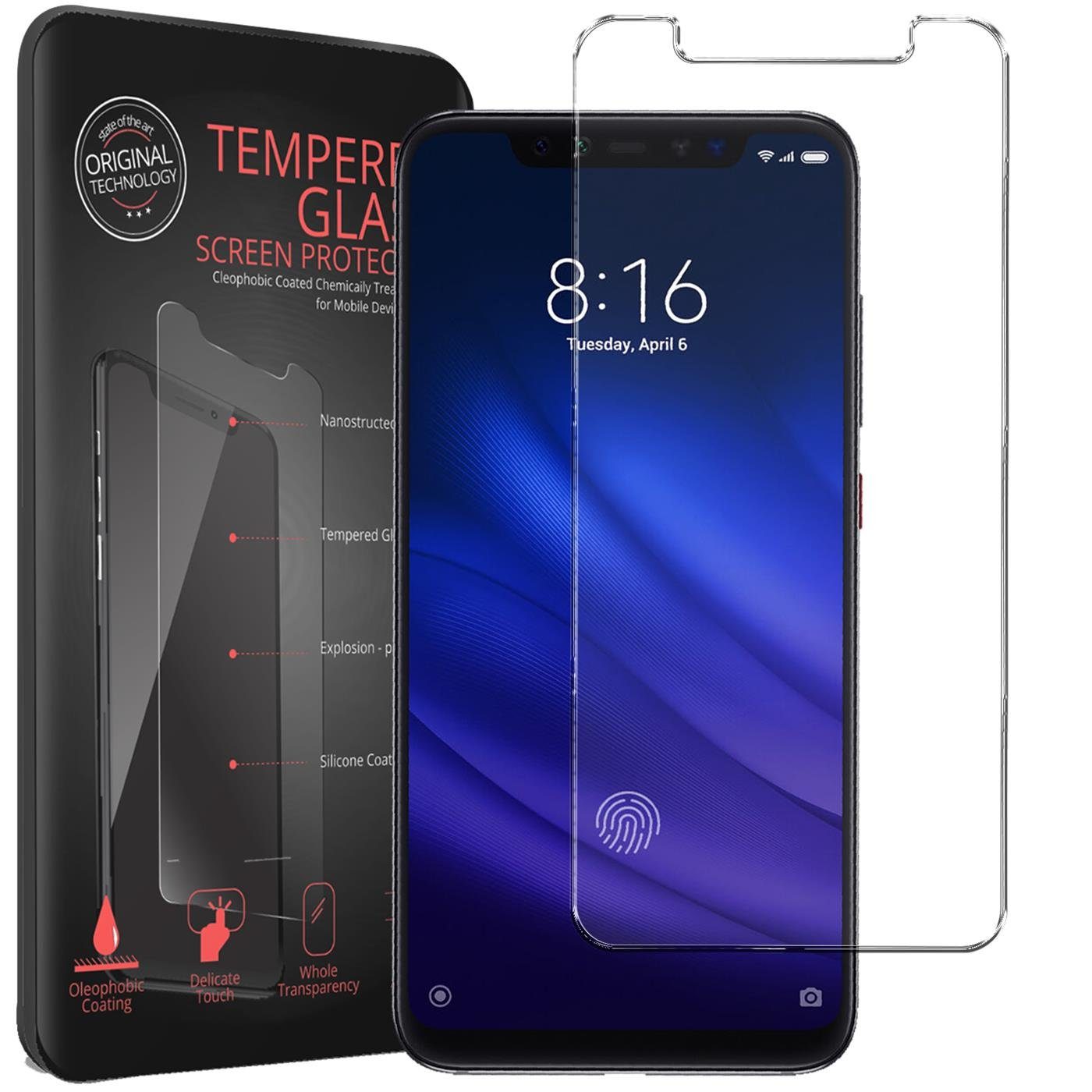 CoolGadget Schutzfolie Panzerfolie für Xiaomi Mi 8 Pro, (9H Härtegrad, 2x Schutzglas, 1xReinigungset), Displayfolie Panzer Schutzfolie 2 Stück für Xiaomi Mi 8 Pro Glas Folie