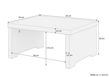 ERST-HOLZ Nachtkommode niedriges Nachtkästchen ohne Schublade Buche massiv 90.20-K16, 90.20-K16 - Nachttisch Buche farblos lackiert- ohne Schublade