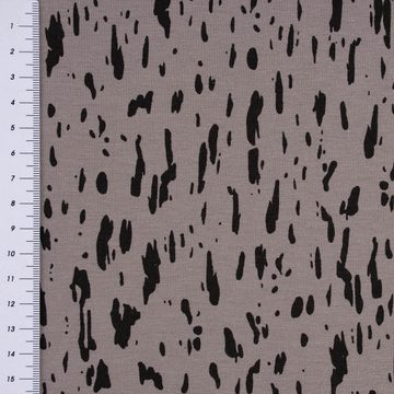 SCHÖNER LEBEN. Stoff Baumwolljersey Jersey Tupfen Striche abstrakt grau schwarz 1,5m Breite, allergikergeeignet