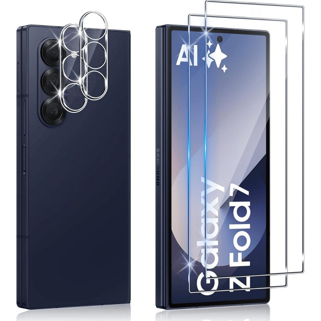 SmartUP Displayschutzglas 2X Schutzglas für Samsung Galaxy Z Fold 7 5G Panzerglas Display Kamera für Samsung Galaxy Z Fold 7 5G, 4 Stück, Rundumschutz, passgenaue Verarbeitung