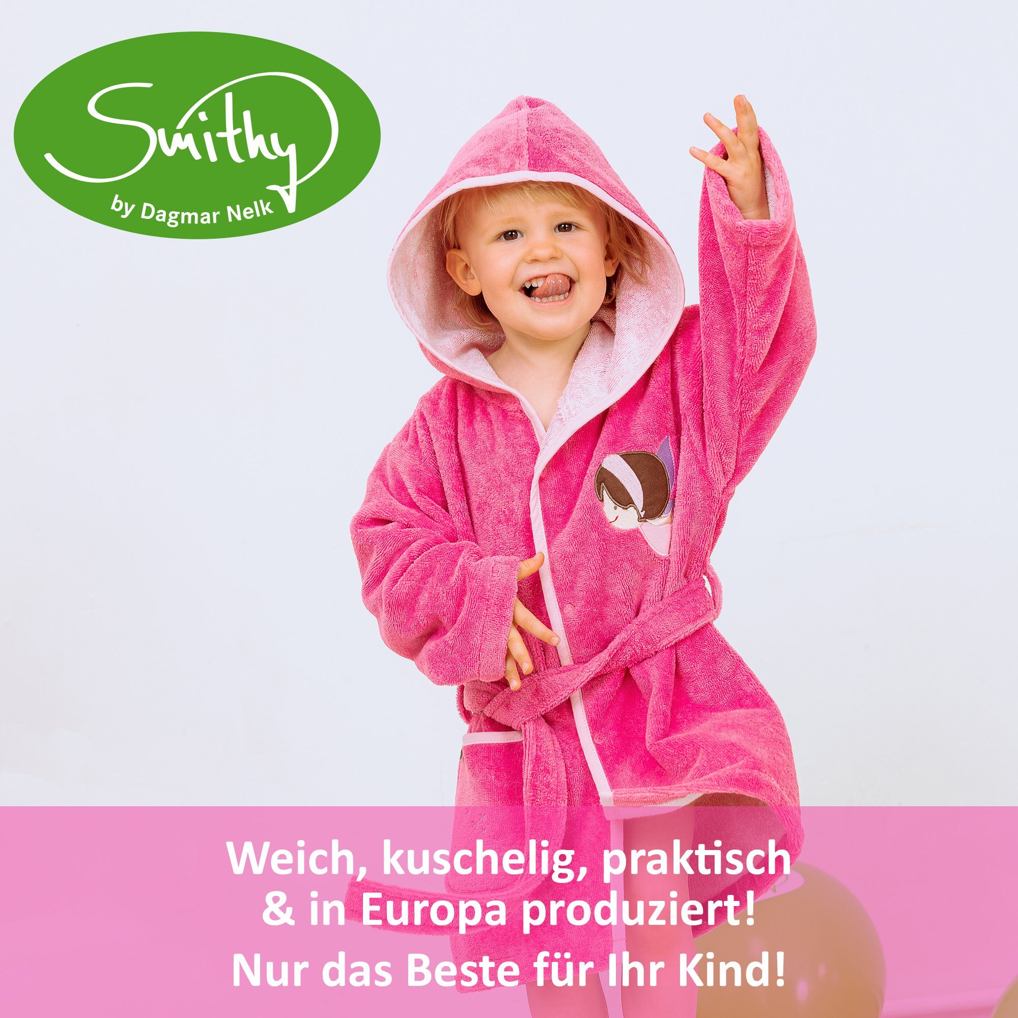 Velours-Frottee, in Europe, Europe Kapuze, Smithy Gürtel, made - Kinderbademantel made Knöpfe, in Elfe