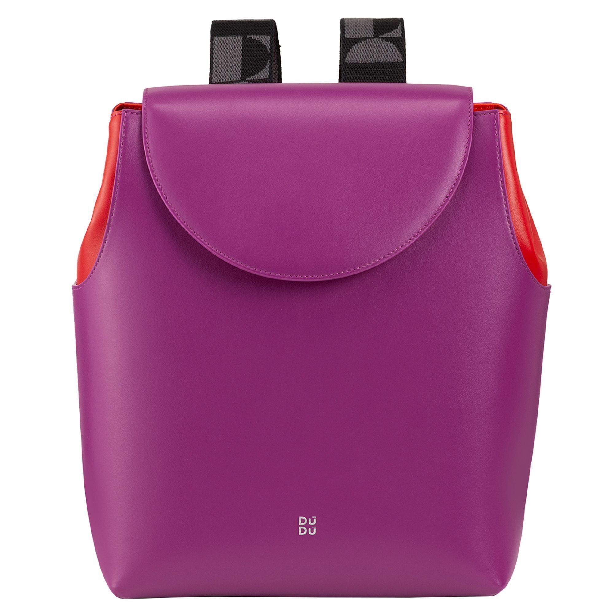 Leder fuchsia Cityrucksack, DuDu