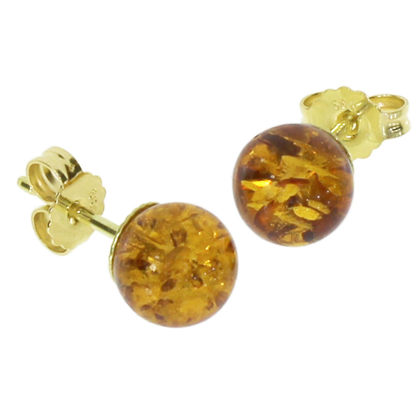 Paar Ohrstecker Ostsee-Schmuck Ohrstecker Kugel 8 mm Ohrstecker Kugel 8 mm