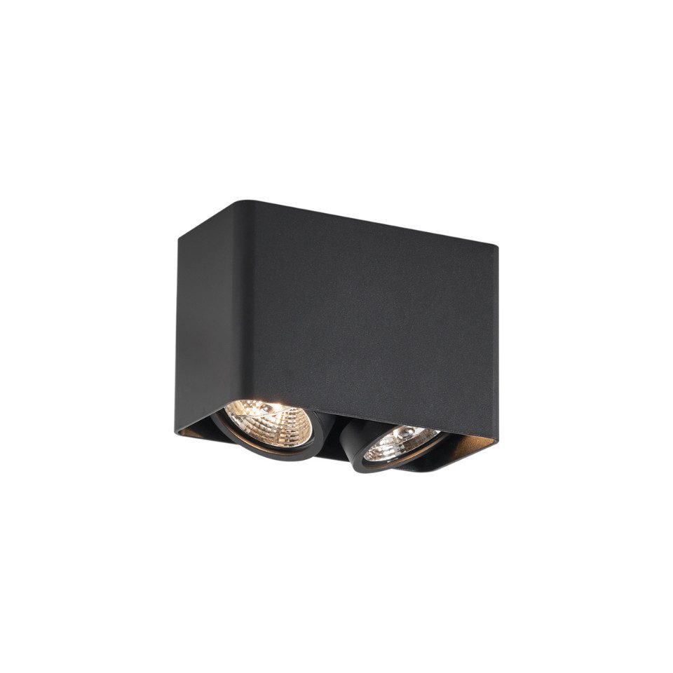 Qazqa LED Aufbaustrahler Vox, ohne Leuchtmittel, Warmweiß, QAZQA Aufbau­spot, gu10, Schwarz, Aluminium, Design