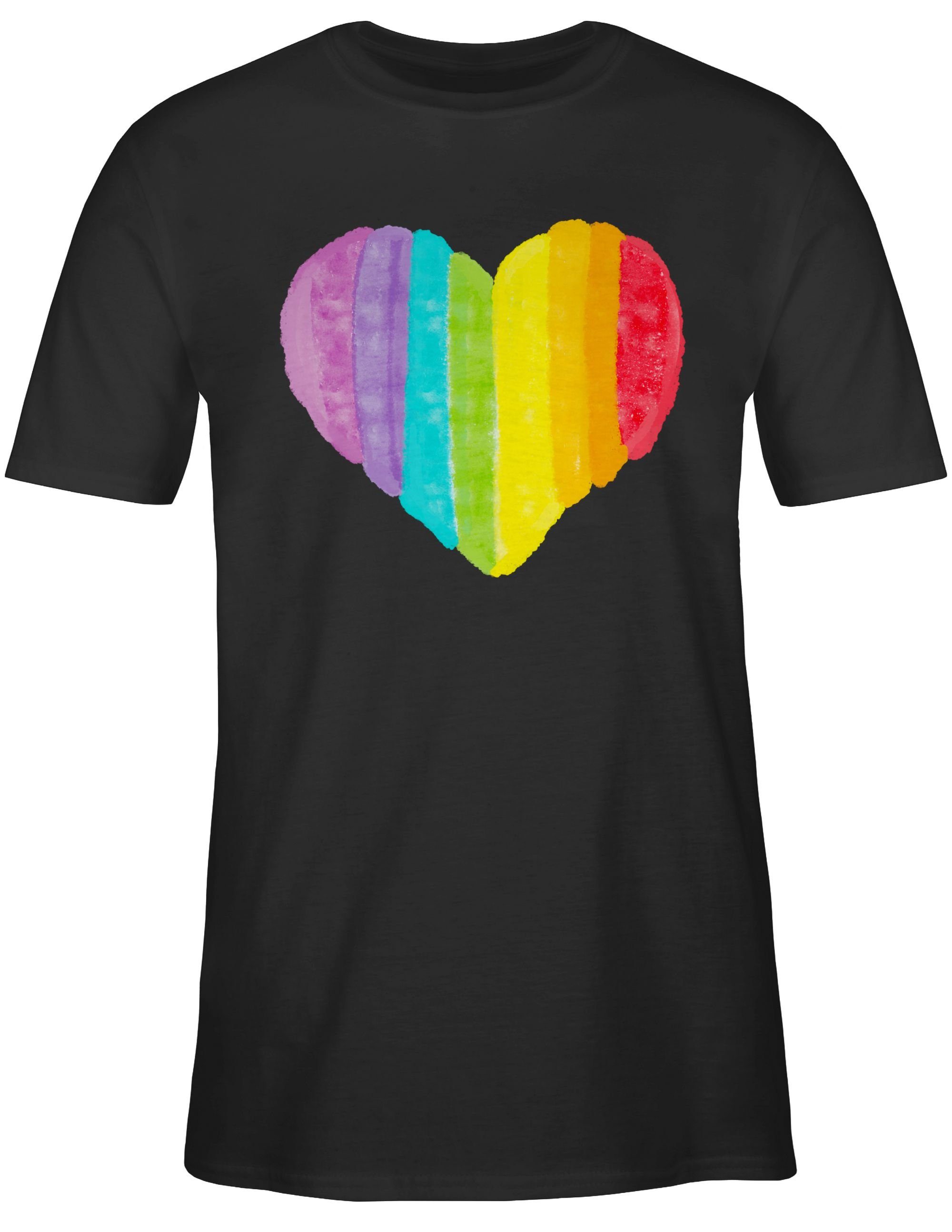 Shirtracer T-Shirt Regenbogen Herz LGBT Kleidung günstig online kaufen
