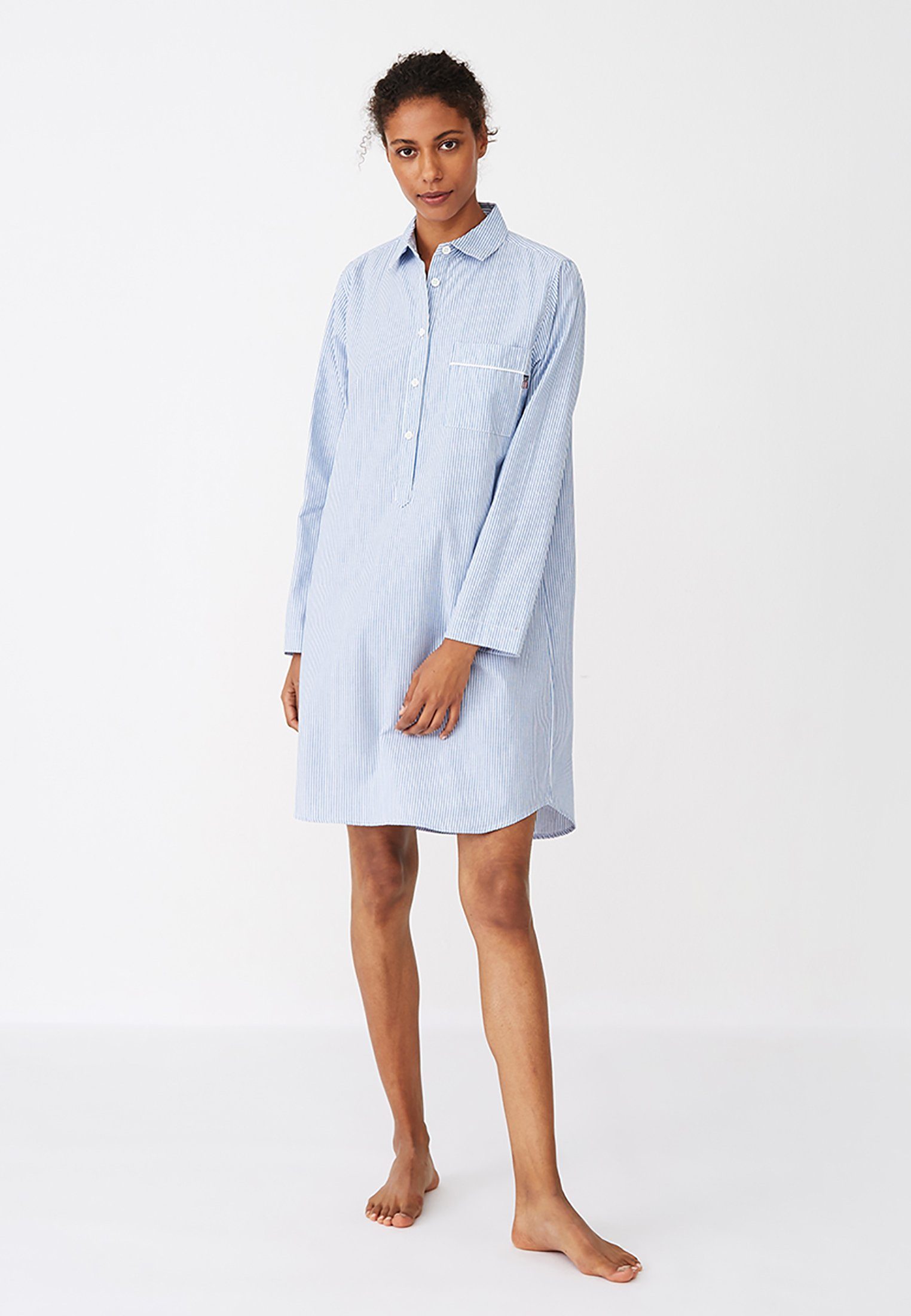 light Nachthemd blue/white Lexington Nightshirt Organic