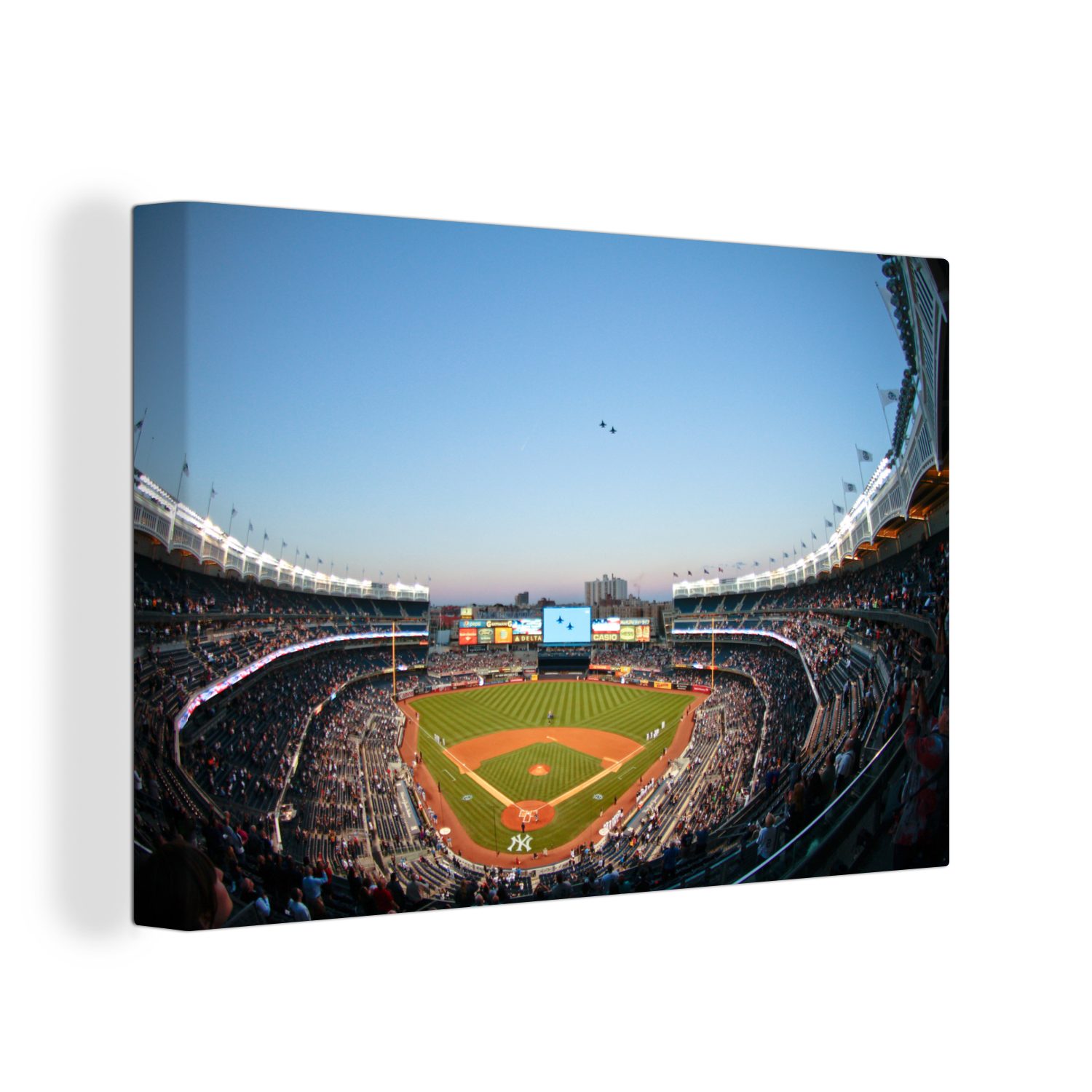 OneMillionCanvasses® Leinwandbild Stadion - Amerika - Baseball, (1 St), Wandbild Leinwandbilder, Aufhängefertig, Wanddeko, 30x20 cm