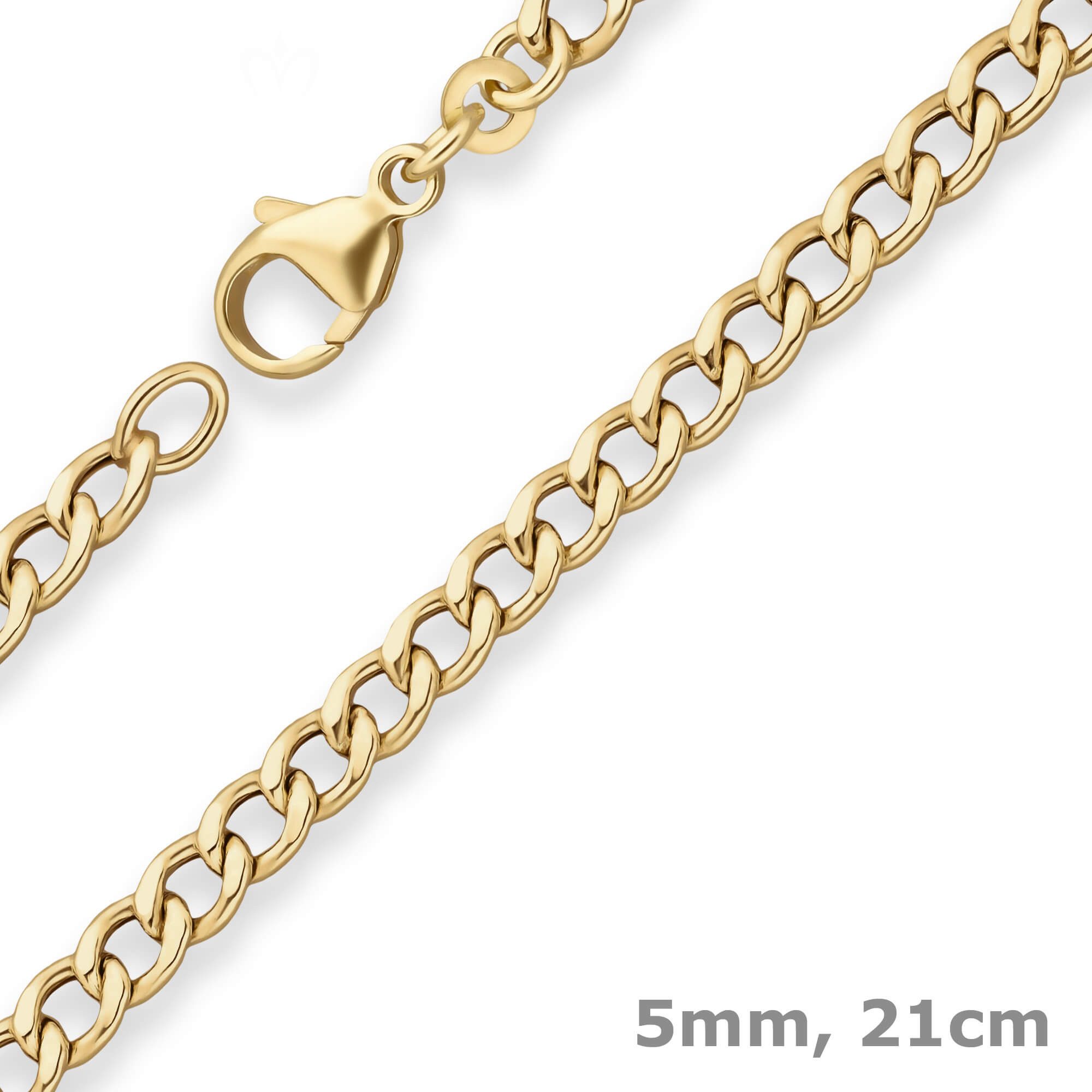 Goldarmband 5mm Armband Panzerkette hohl aus 333 Gelbgold 21cm