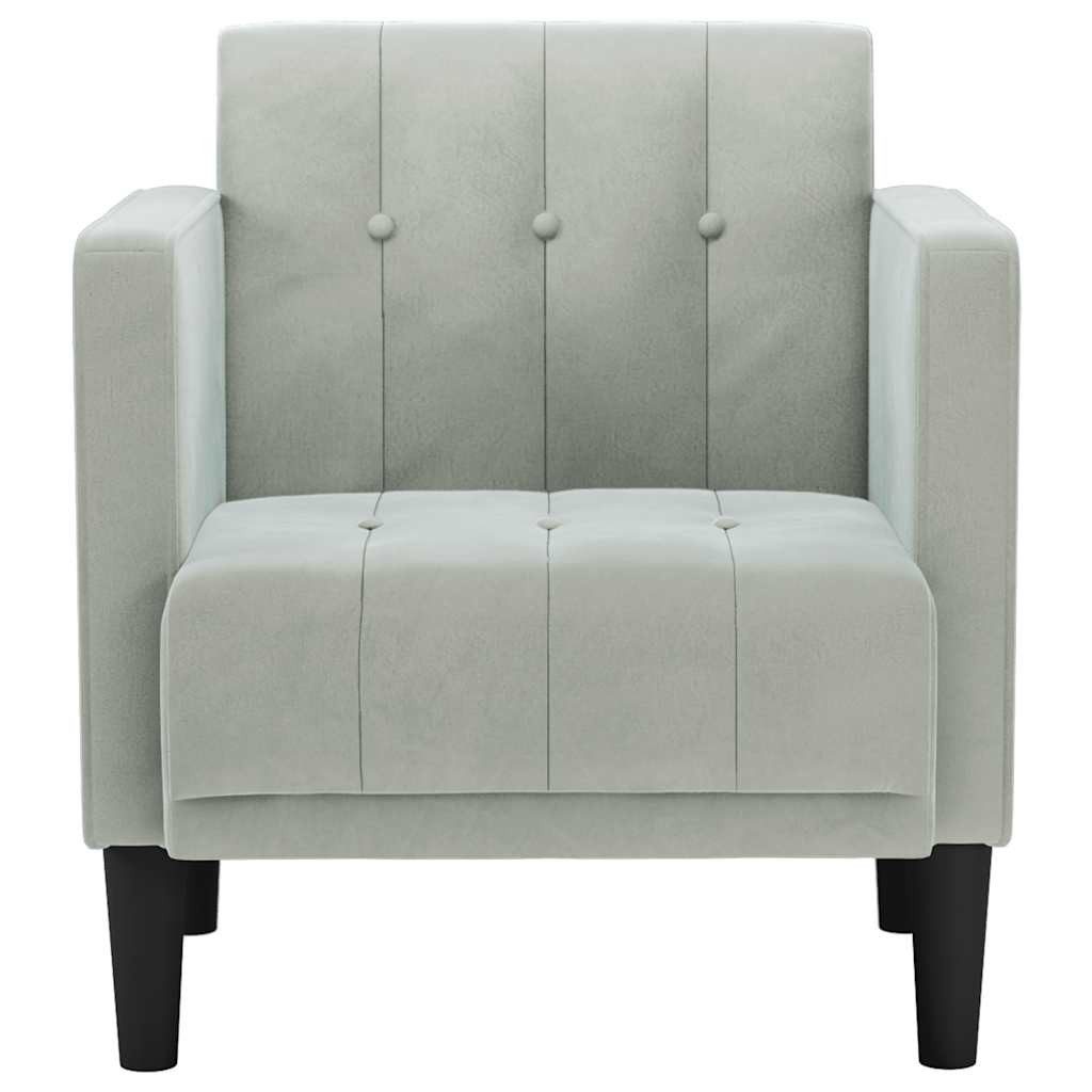 vidaXL Sessel, Sessel mit Armlehnen Hellgrau 53 cm Samt