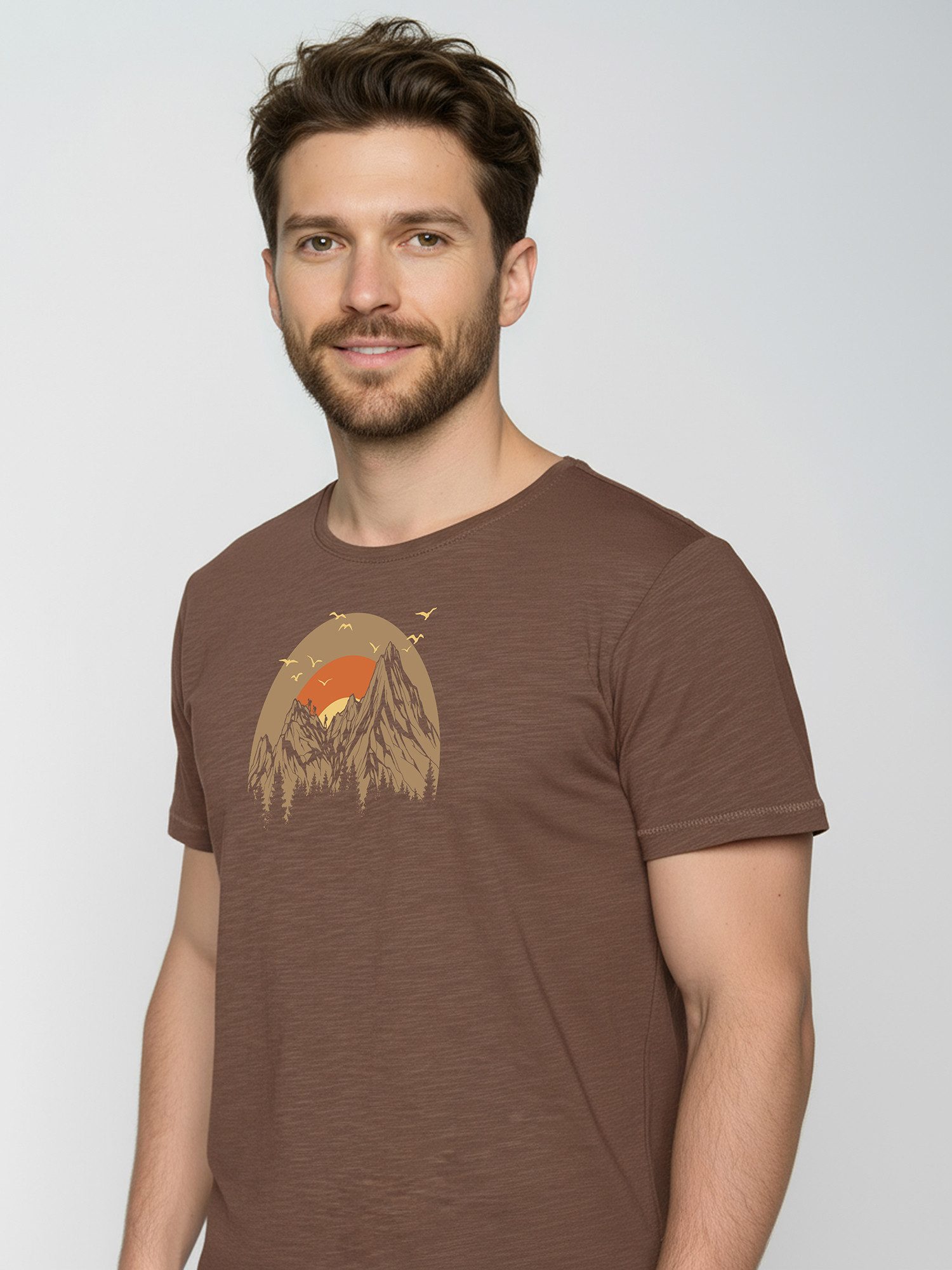 GreenBomb T-Shirt Spice Peak Circle (1-tlg., 1) Rundhalsausschnitt, Bio-Baumwolle, GOTS Zertifiziert