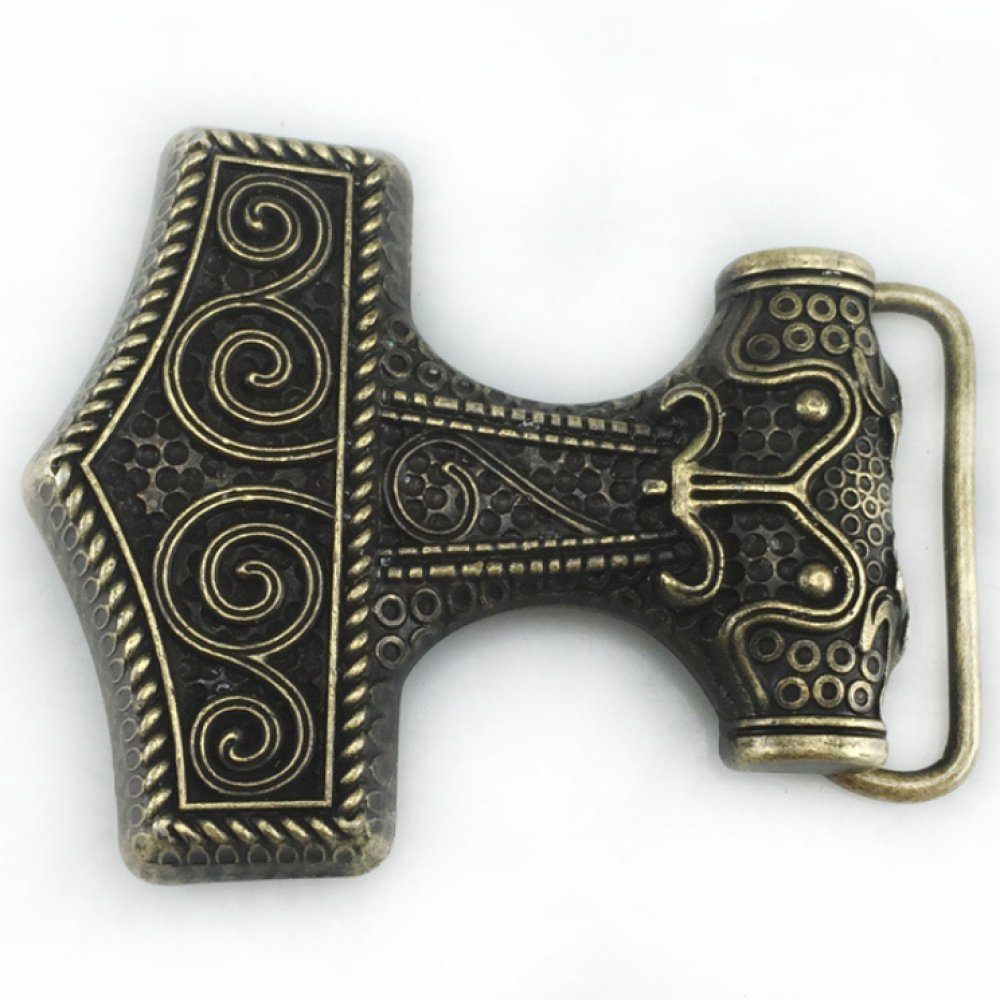 Ware aus aller Welt Gürtelschnalle Wikinger Thorshammer Mjölnir Gürtelschließe Wechselschnalle Buckle (1-St)