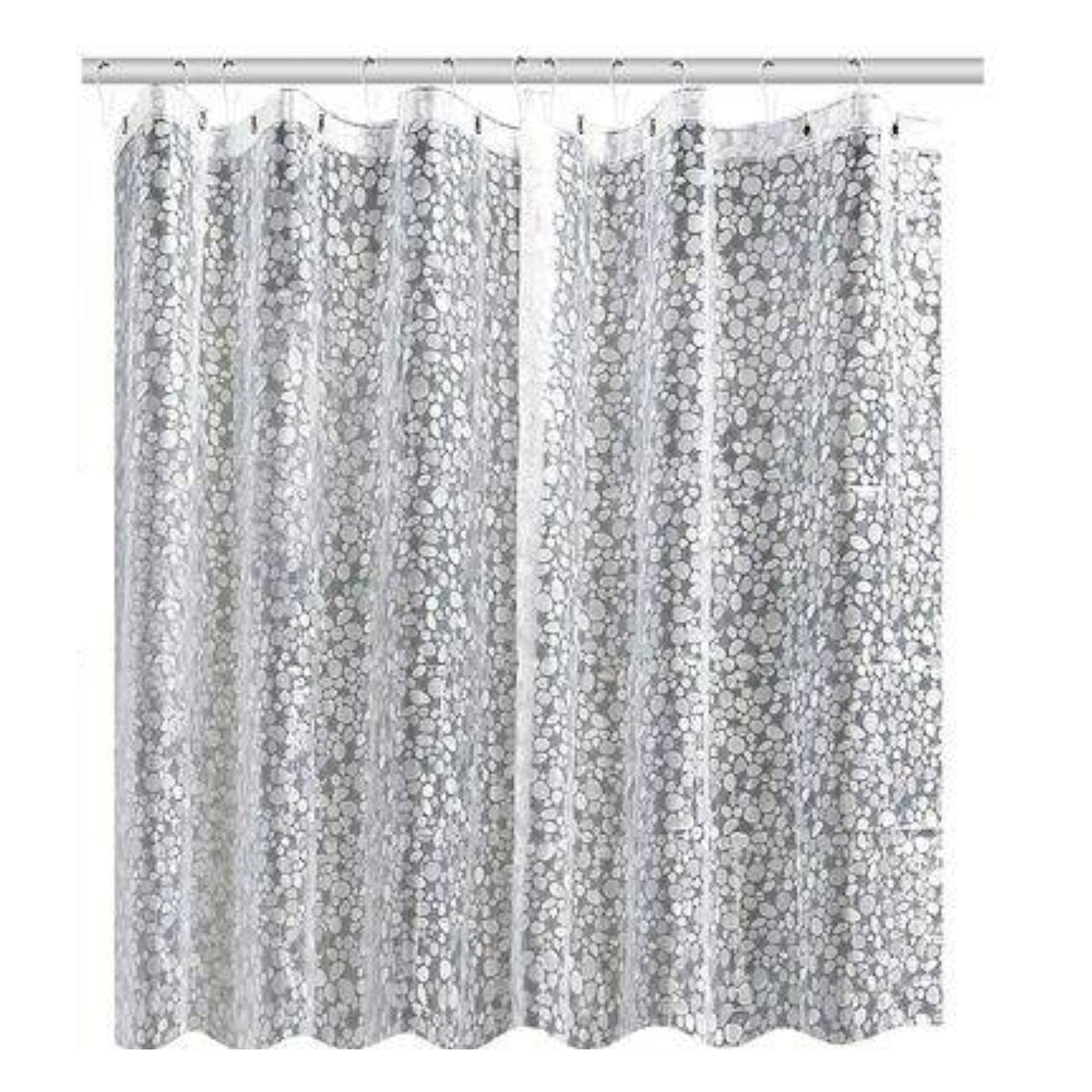 MC Star Duschvorhang 3D 180 x 180 cm Duschvorhang Wasserdicht Breite 180 cm (Anti Schimmel Antibakteriell+ 12 Ringe)