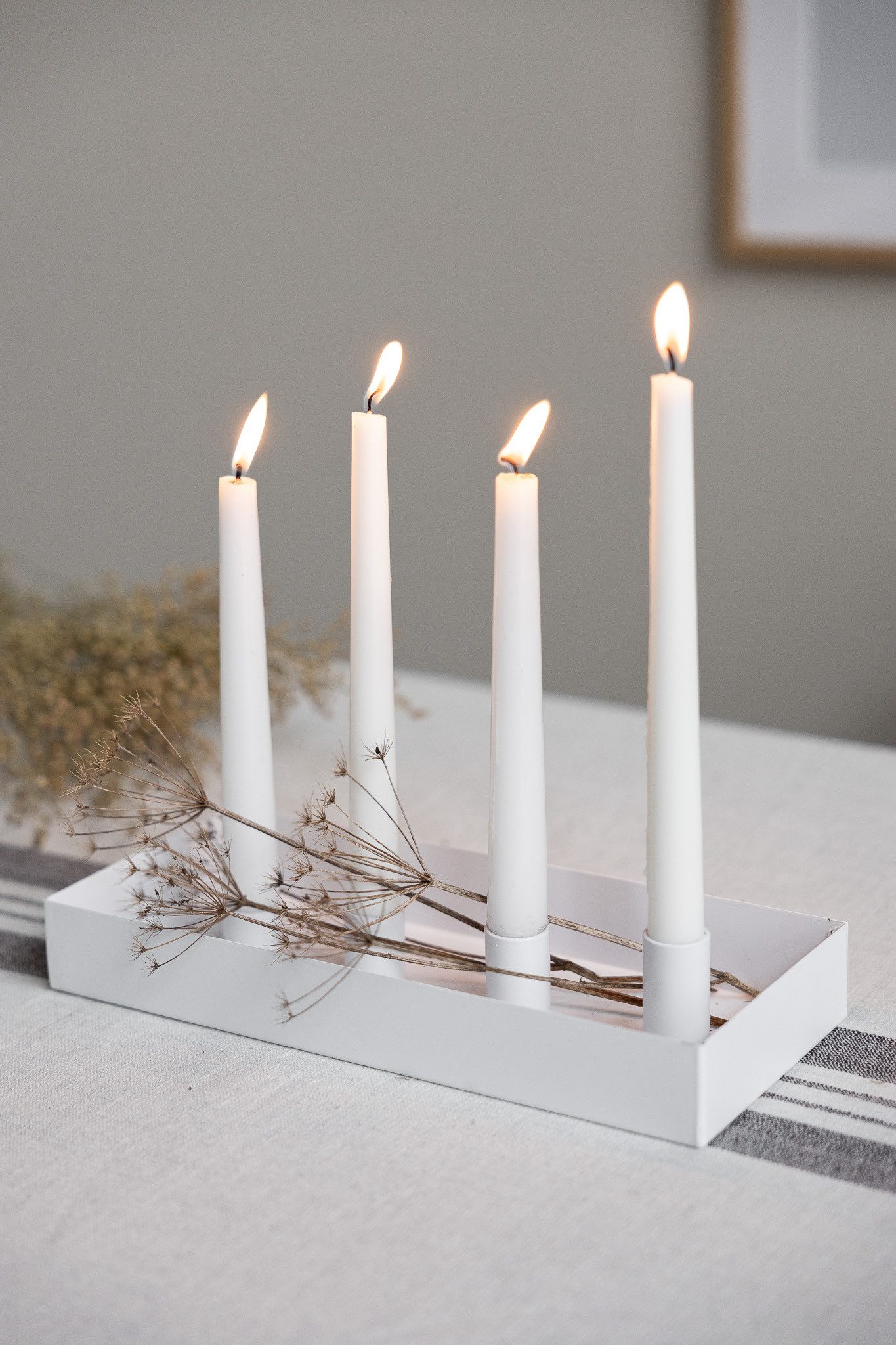 Storefactory Scandinavia Kerzenständer Kerzenhalter SUND 4er weiß, 13x30x4cm