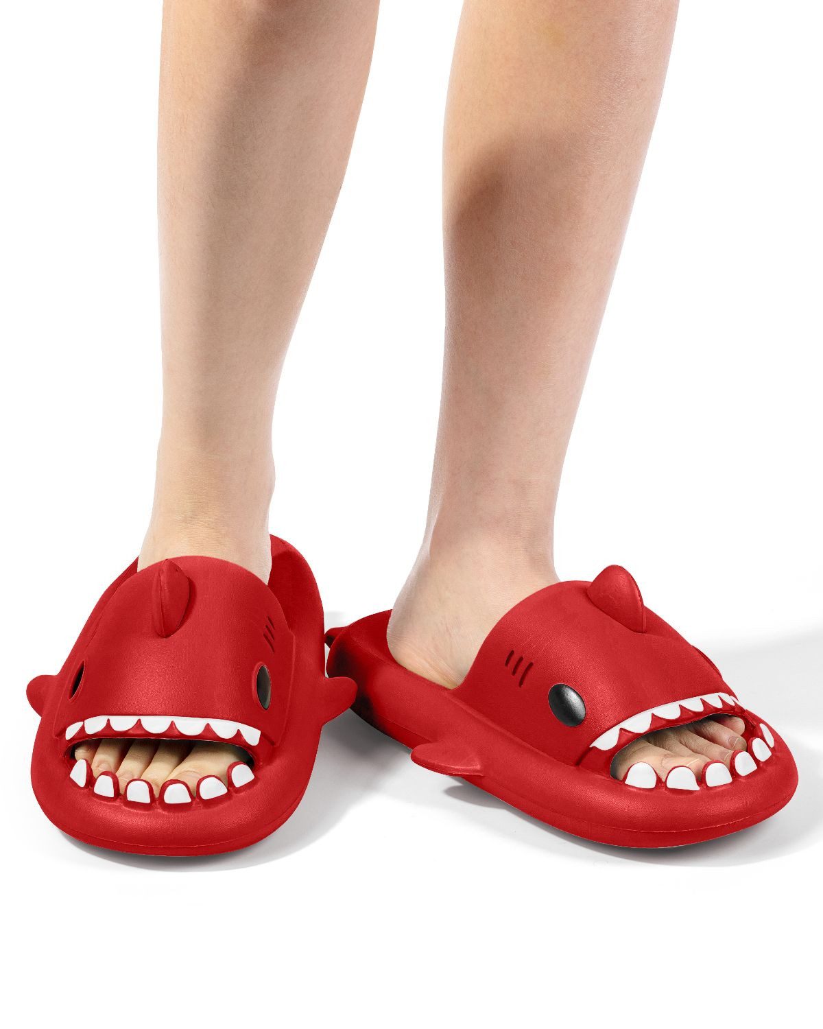 Corimori Bequeme Hai Badeschuhe im Haifisch-Design Badeschuh (Packung, Geschenk) lustige, rutschfeste, schnell trocknende Badeschlappen EU Größe 36-37