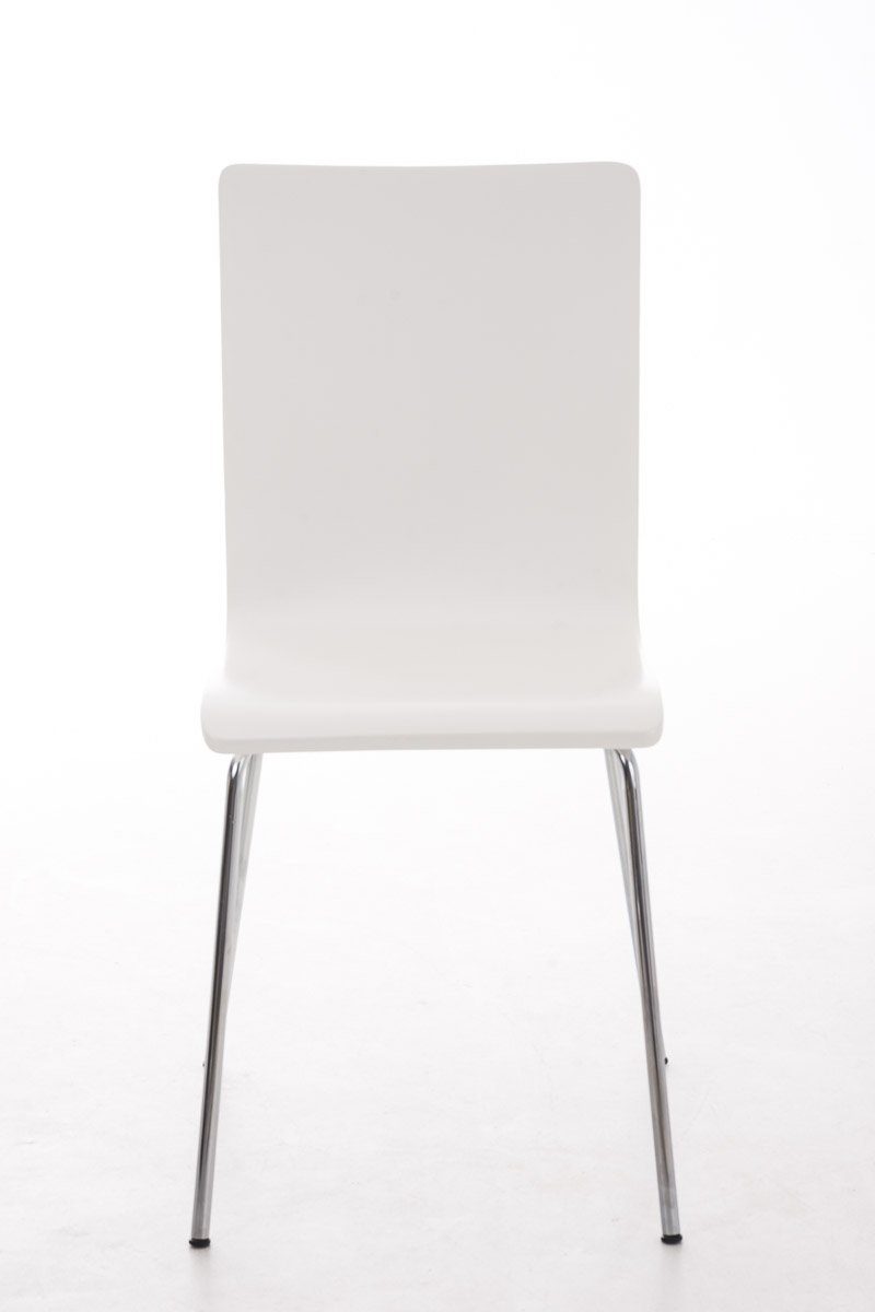 - Peppo geformter chrom Metall Messestuhl), Besucherstuhl (Besprechungsstuhl Gestell: Sitzfläche Warteraumstuhl ergonomisch - - TPFLiving Holz mit - weiß Sitzfläche: Konferenzstuhl