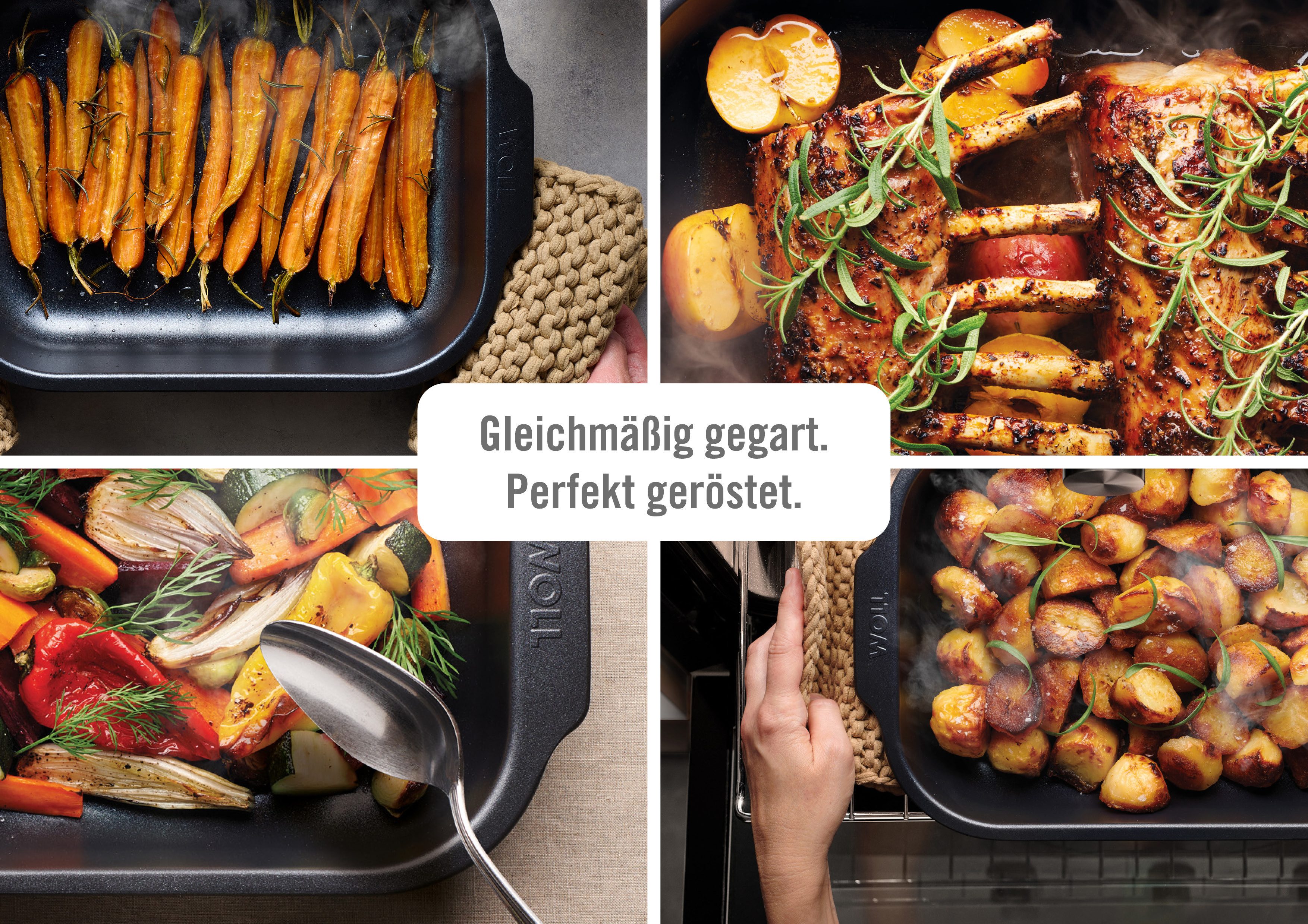 WOLL Auflaufform Roast it!, Aluminium, (4-St), Antihaftbeschichtet