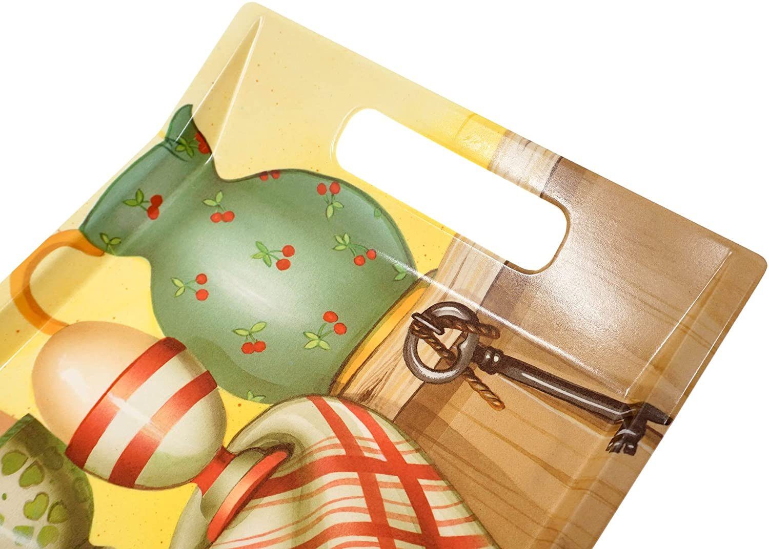 Lashuma Tablett Anrichte, Melamin, (1-tlg), Eckiges Serviergeschirr 41x19 cm bunt