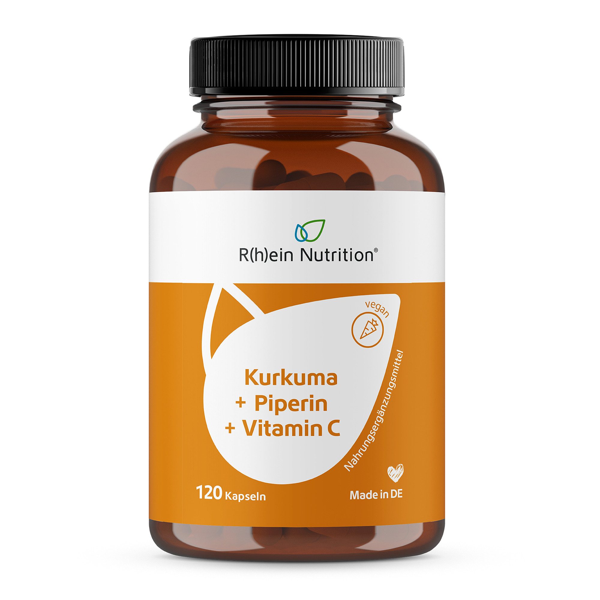 R(h)ein Nutrition Kurkuma 95 % Curcumin + Piperin + Vitamin C Kapseln, 86.4 g