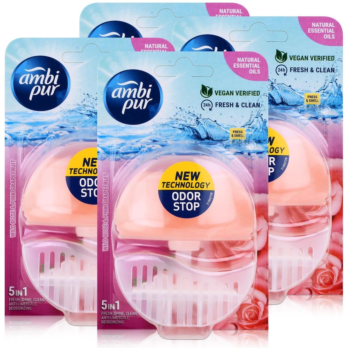 WC-Duftspüler Ambi Pur WC-Frische Wild Rose & Pink Grapefruit 55ml - Lufterfrischer