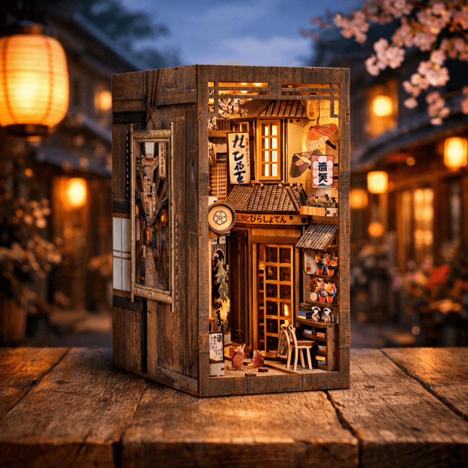 MagicHolz 3D-Puzzle MagicHolz Traditional Japanese Alley Book Nook, 270 Puzzleteile