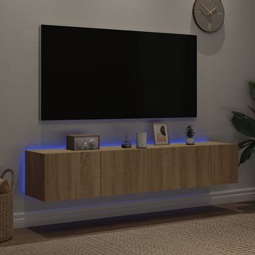 vidaXL TV-Schrank TV-Wandschränke mit LED-Leuchten 2 Stk Sonoma-Eiche 80x35x31cm