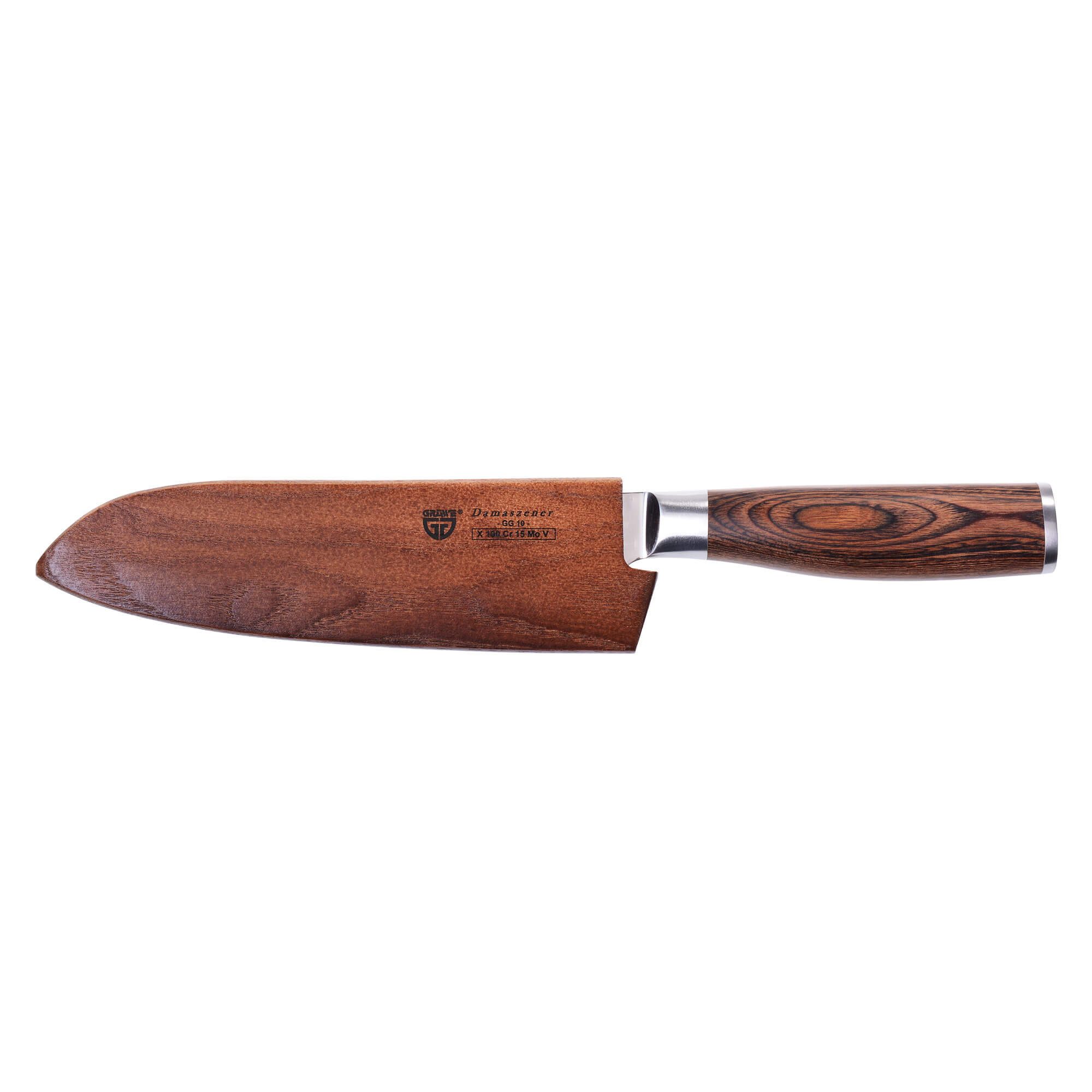 GRÄWE Damastmesser GRÄWE Damazener Santokumesser 7"