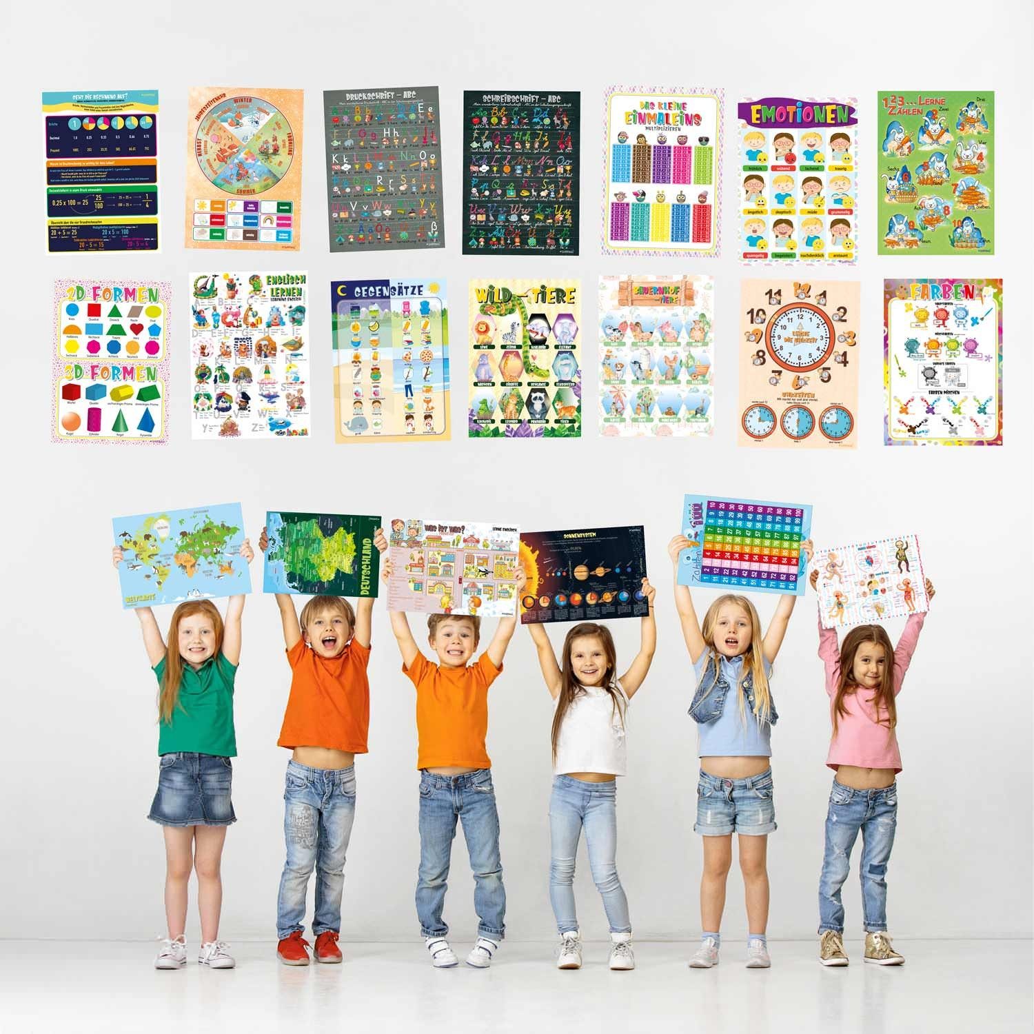 Sunnywall Poster Lernposter Set + Bonus, günstig online kaufen