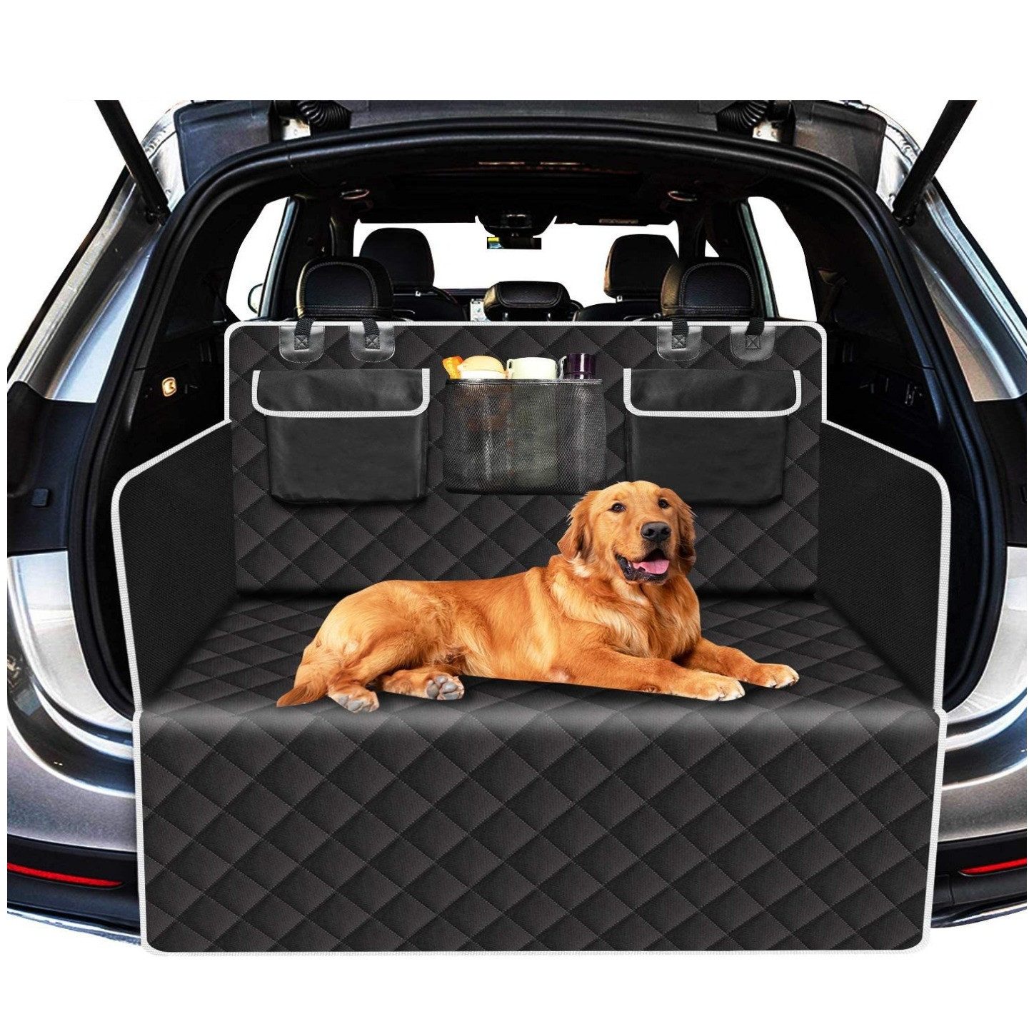 Coonoor Tierdecke Autoschondecke Kofferraumschutz für Hunde mit Ladekantenschutz, mit Seitenschutz, Kratzfest Autodecke, Hunde Autositz 180x103cm