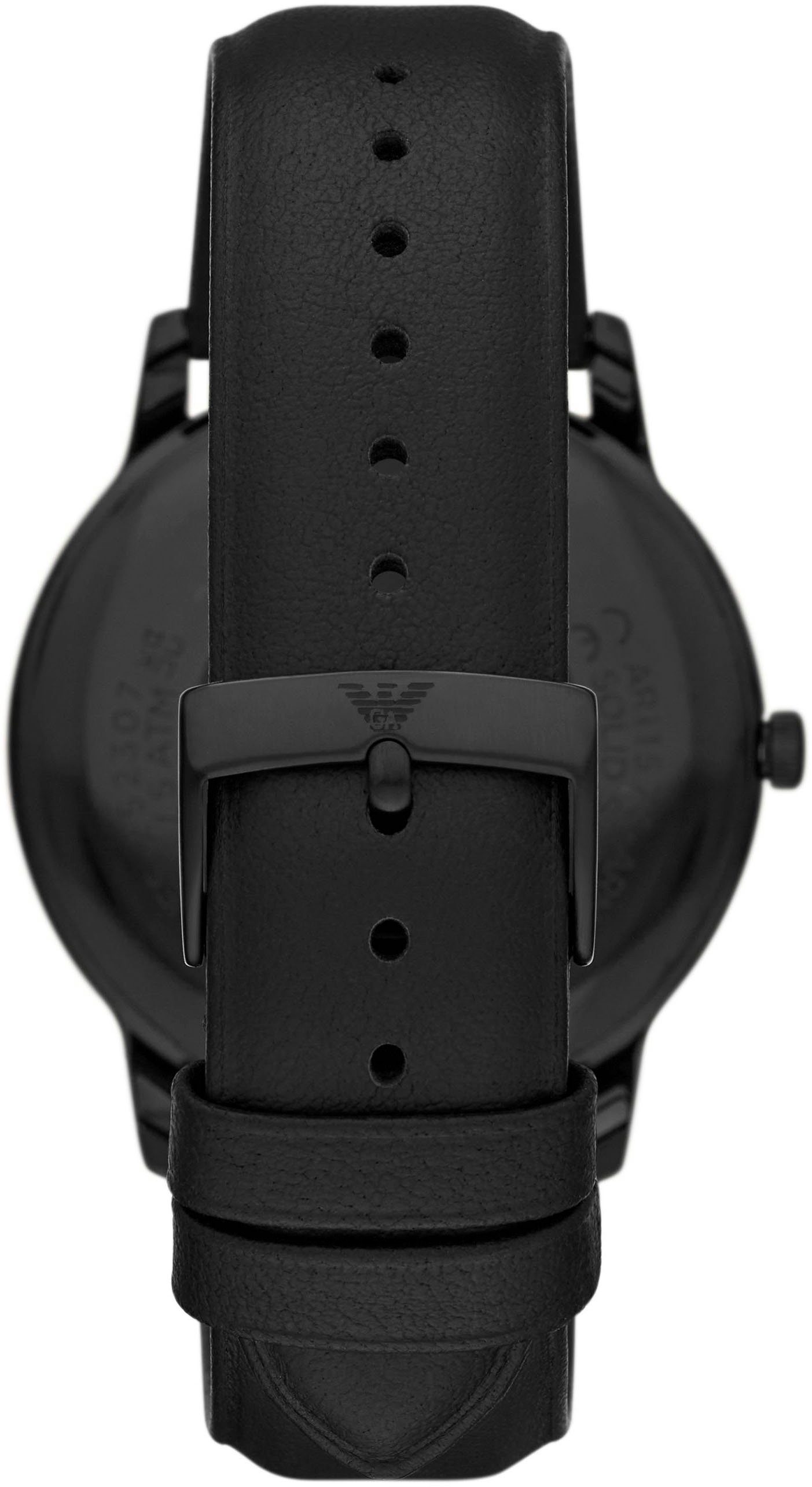 Emporio Armani Quarzuhr AR11573, Armbanduhr, Herrenuhr, Datum, analog, Lederarmband