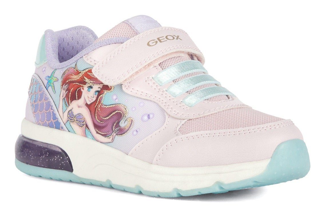 J pink Geox SPACECLUB GIRL Disney mit Blinkschuh Sneaker Arielle-Motiv