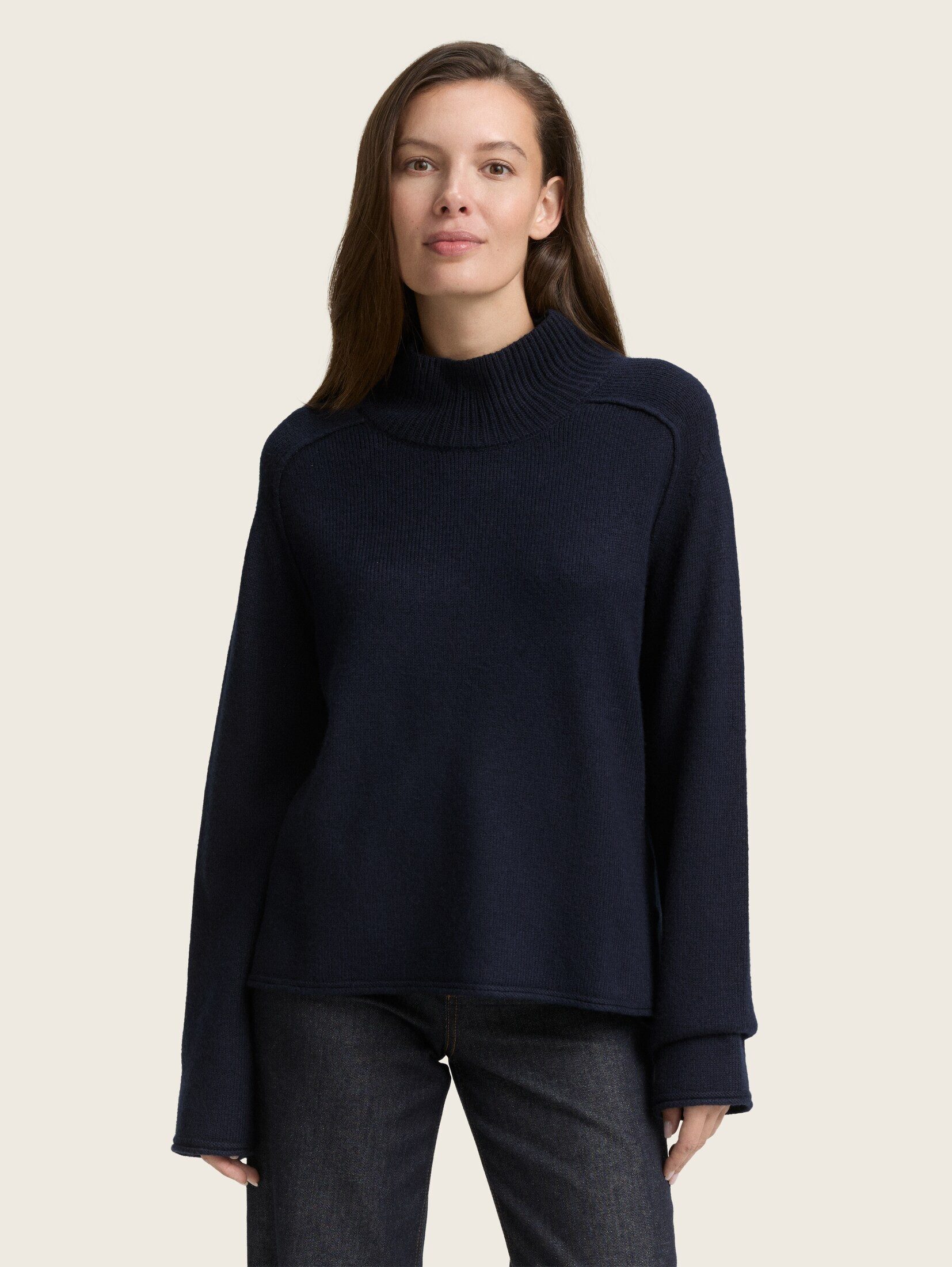 TOM TAILOR Вязаные свитера Loose Fit Вязаные свитера mit Stehkragen Loose Fit Вязаные свитера mit Stehkragen