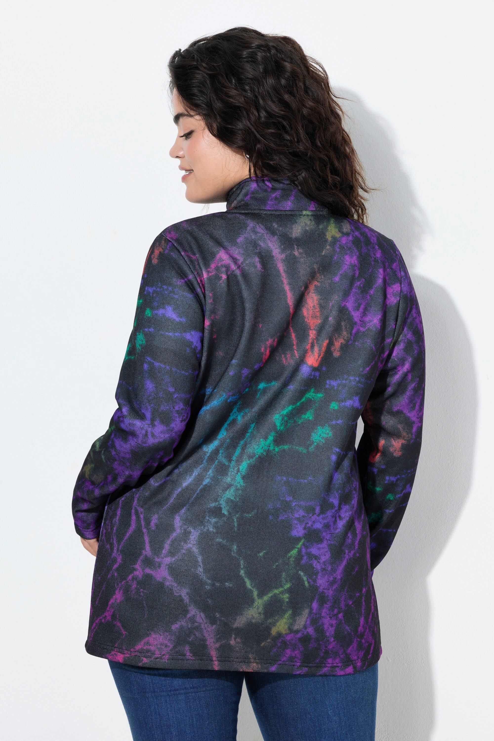 Angel of Style Sommerjacke Strickfleece-Jacke farbiger Alloverdruck