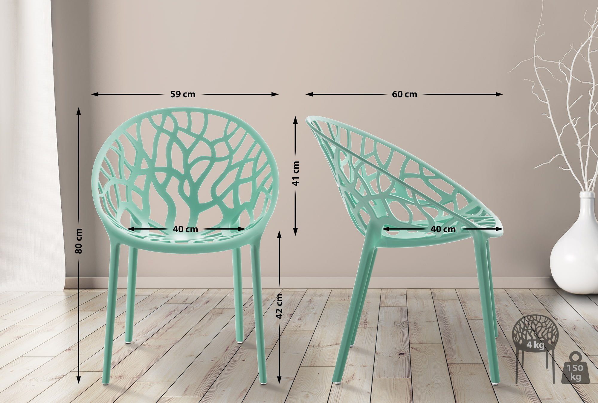 CLP Gartenstuhl Hope (4er Set), Kunststoff, günstig online kaufen