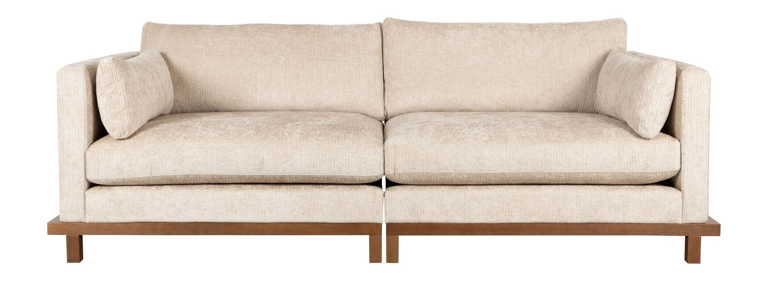 Zuiver 3-Sitzer Sofa Blossom 3-Sitzer Sand mit Eichenholz-Gestell im Japandi-Stil