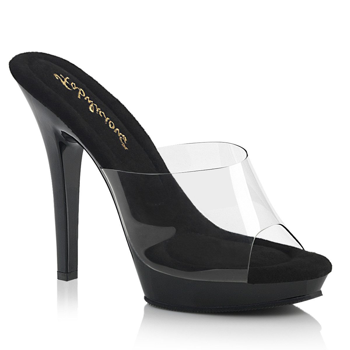 Sale LIP-101 Fabulicious Damen High-Heels Plateaupantoletten transpare High-Heel-Stiefel