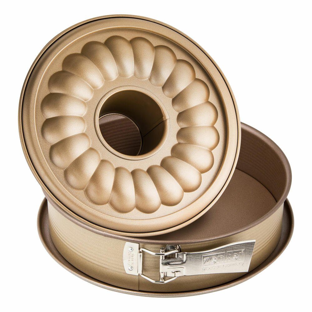 Zenker Springform Mojave Gold mit Flach- und Rohrboden 26 cm