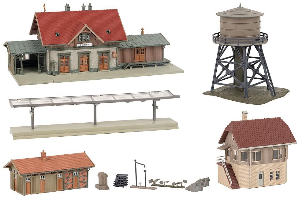 Faller Модельное железнодорожное здание Faller Spur N 239011 Gebäude-Bausatz Bahnhof Feldsee mit Bahnsteig..., Spur N