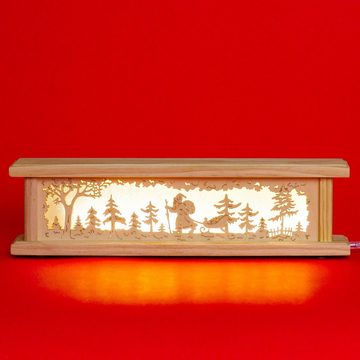 SIKORA Schwibbogen-Fensterbank B22 beleuchtete LED Holz Schwibbogen Erhöhung Wendebank mit 2 Motiven - 2 Längen