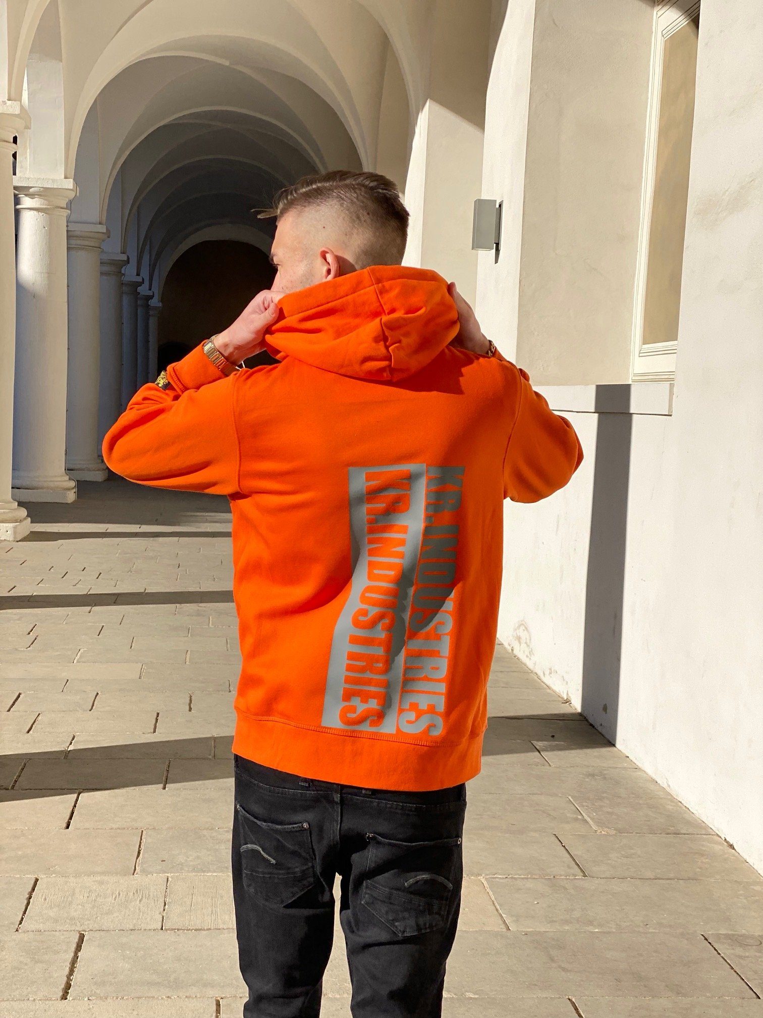 KR-Industries Kapuzensweatjacke KR Orange Jacket (1 Packung, 1 Pack) mit Kapuze