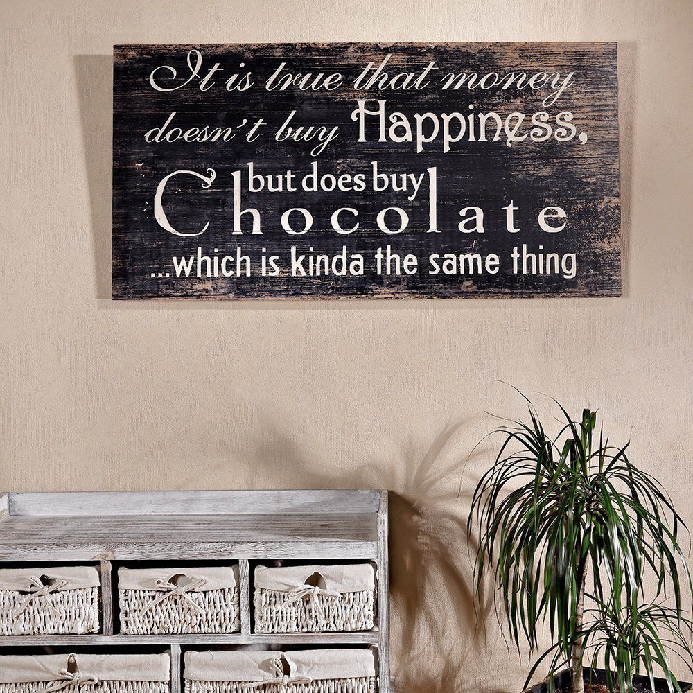 Wandbild Wandschild Holzschild Wanddekoration Wand Deko Bild Spruchbild Schwarz