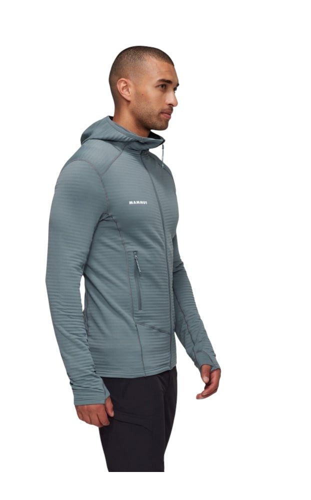 Mammut Fleecejacke Taiss Light ML Hooded (Midlayer, 4-Wege Stretch) grau Herren
