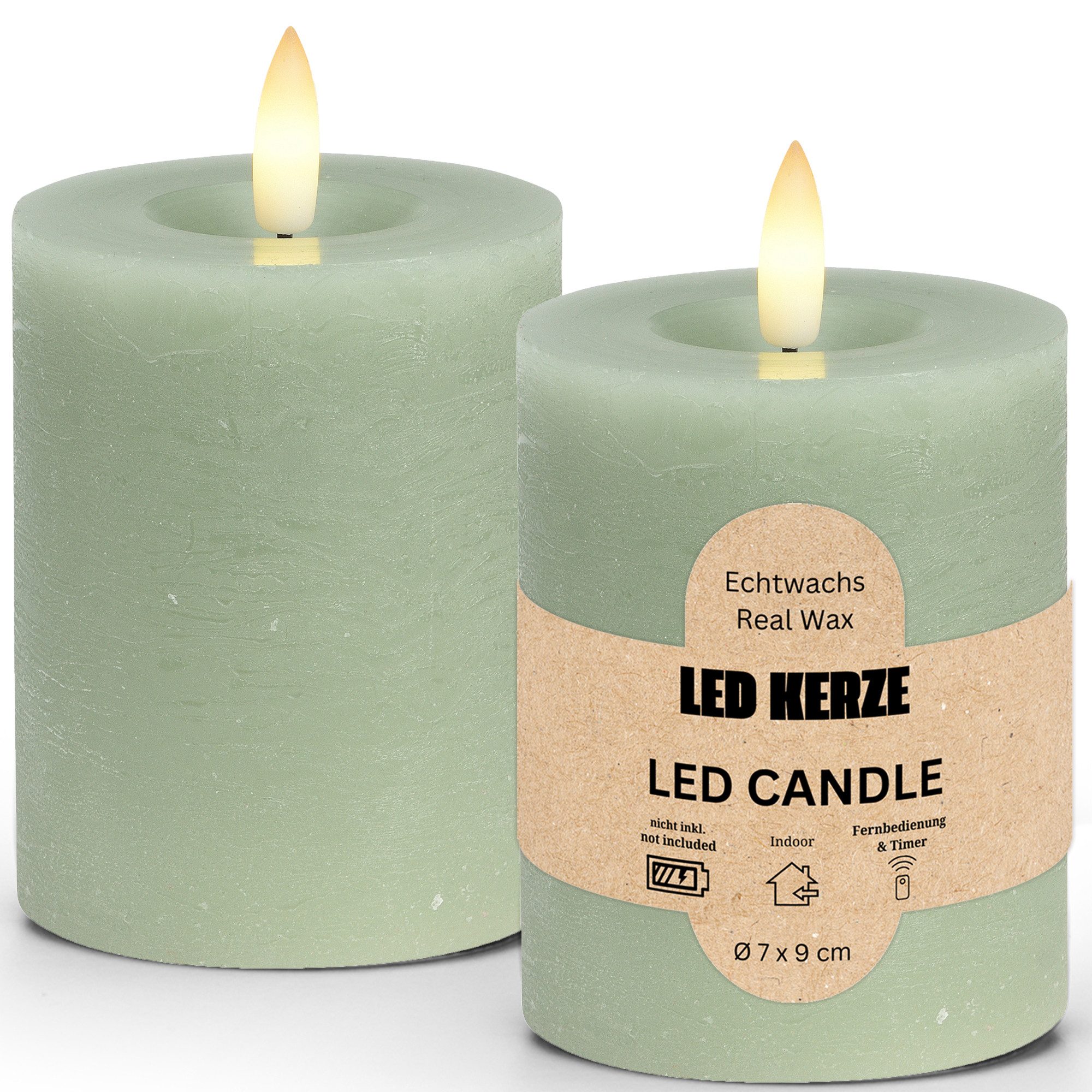 matches21 HOME & HOBBY LED-Kerze LED Stumpenkerzen Set Wachs, Flackernde Fl günstig online kaufen