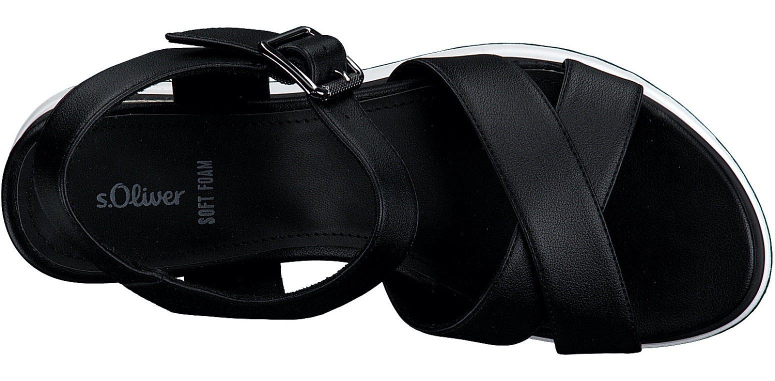 schwarz Soft Foam-Innensohle mit Keilsandalette s.Oliver