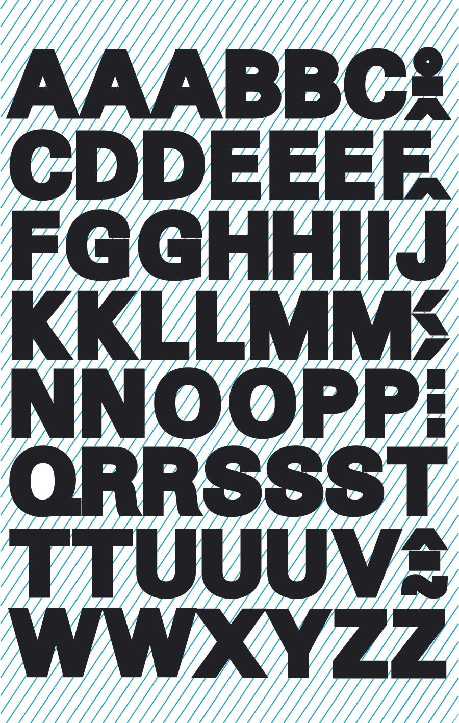 Avery Zweckform Aufkleber 3780 Buchstaben-Etiketten - A-Z 95 mm schwarz selbstklebend wetterfest